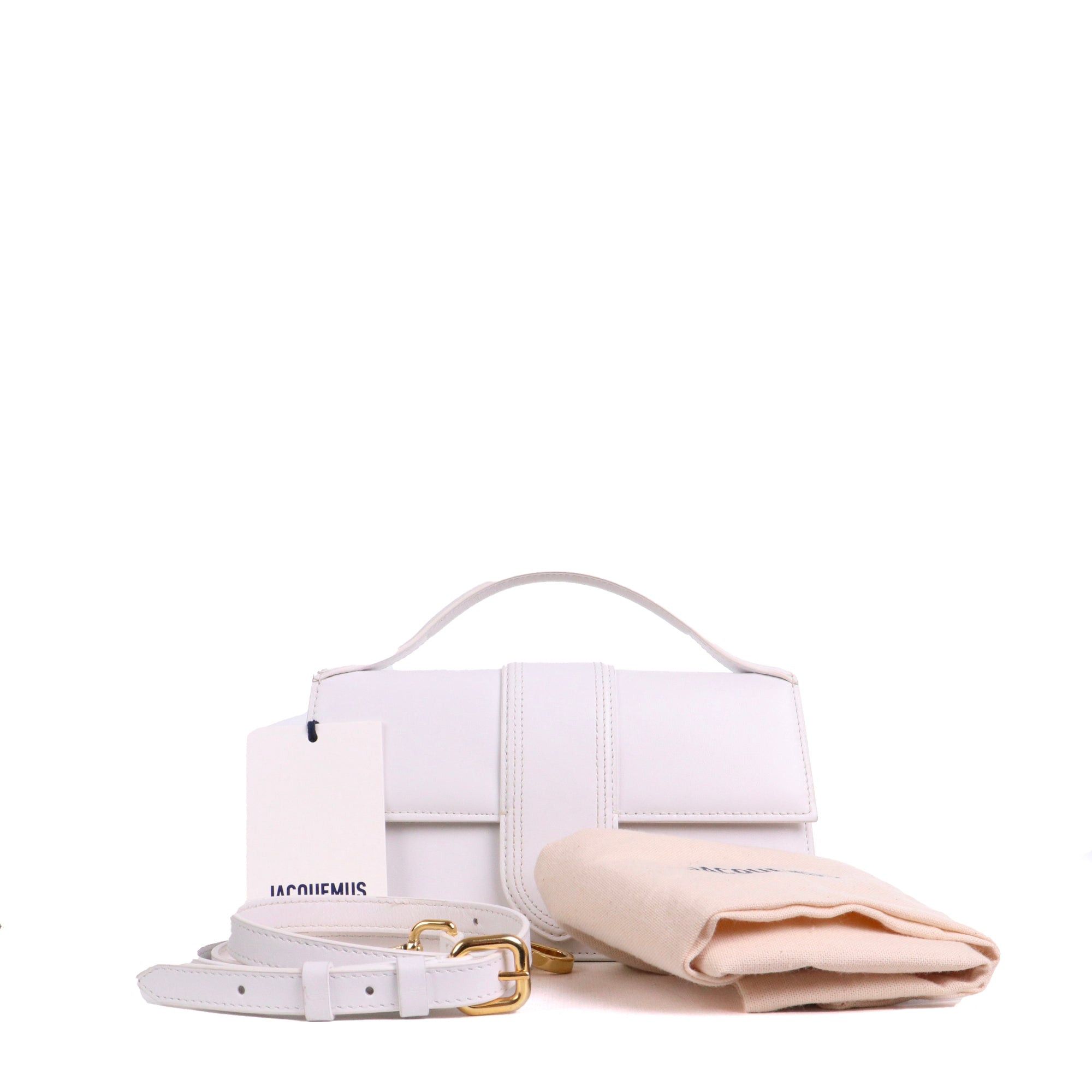 Jacquemus JACQUEMUS - Le Grand Bambino Jacquemus shoulder bag in white leather Size ONE SIZE - 8 Thumbnail