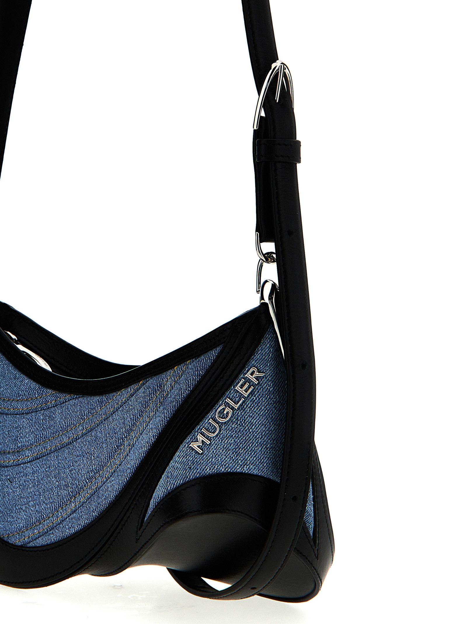 Mugler 'Small Denim Spiral Curve 01' Shoulder Bag Size ONE SIZE - 3 Thumbnail