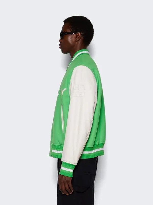 Givenchy Green and white Varsity Bomber Jacket Size US XS / EU 42 / 0 - 3 Thumbnail