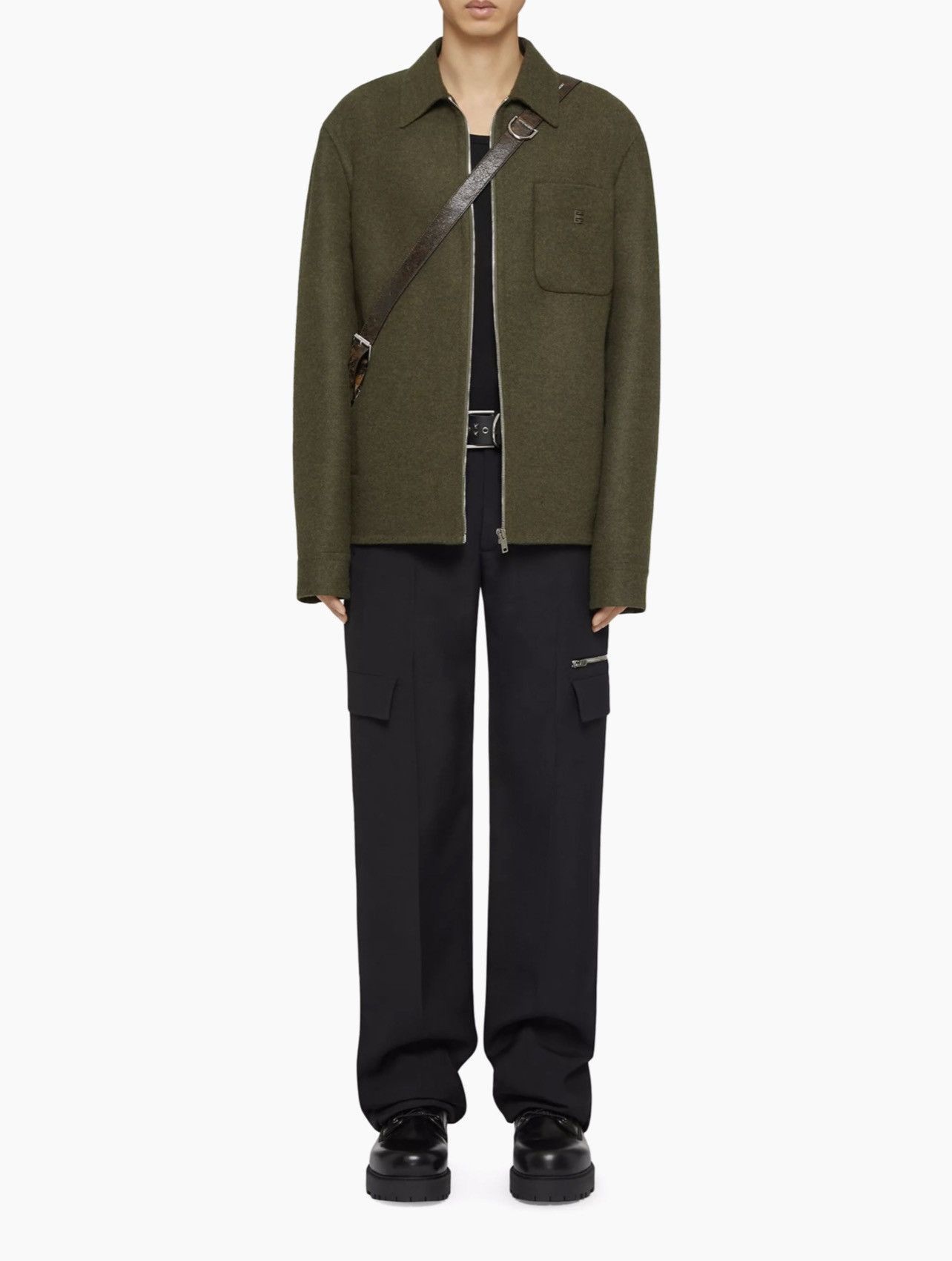 Givenchy Double Face Wool Jacket Khaki Size US L / EU 52-54 / 3 - 2 Thumbnail