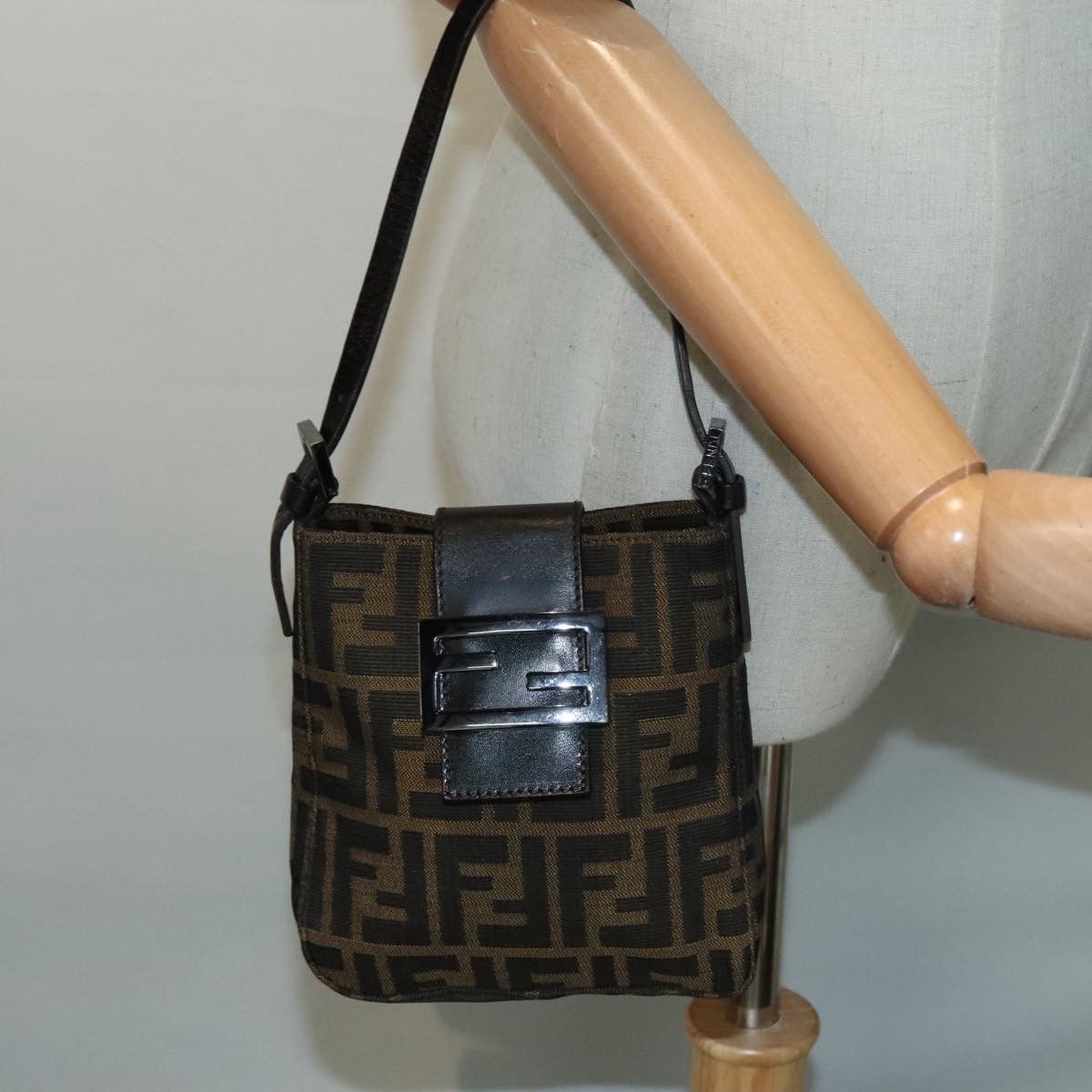 Fendi Mamma Baguette Brown Canvas Shoulder Bag (Pre-Owned) Size ONE SIZE - 15 Thumbnail