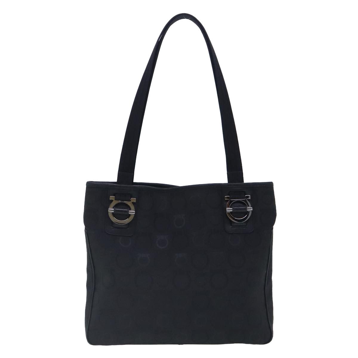Salvatore Ferragamo Gancini Black Canvas Tote Bag (Pre-Owned) Size ONE SIZE - 2 Thumbnail