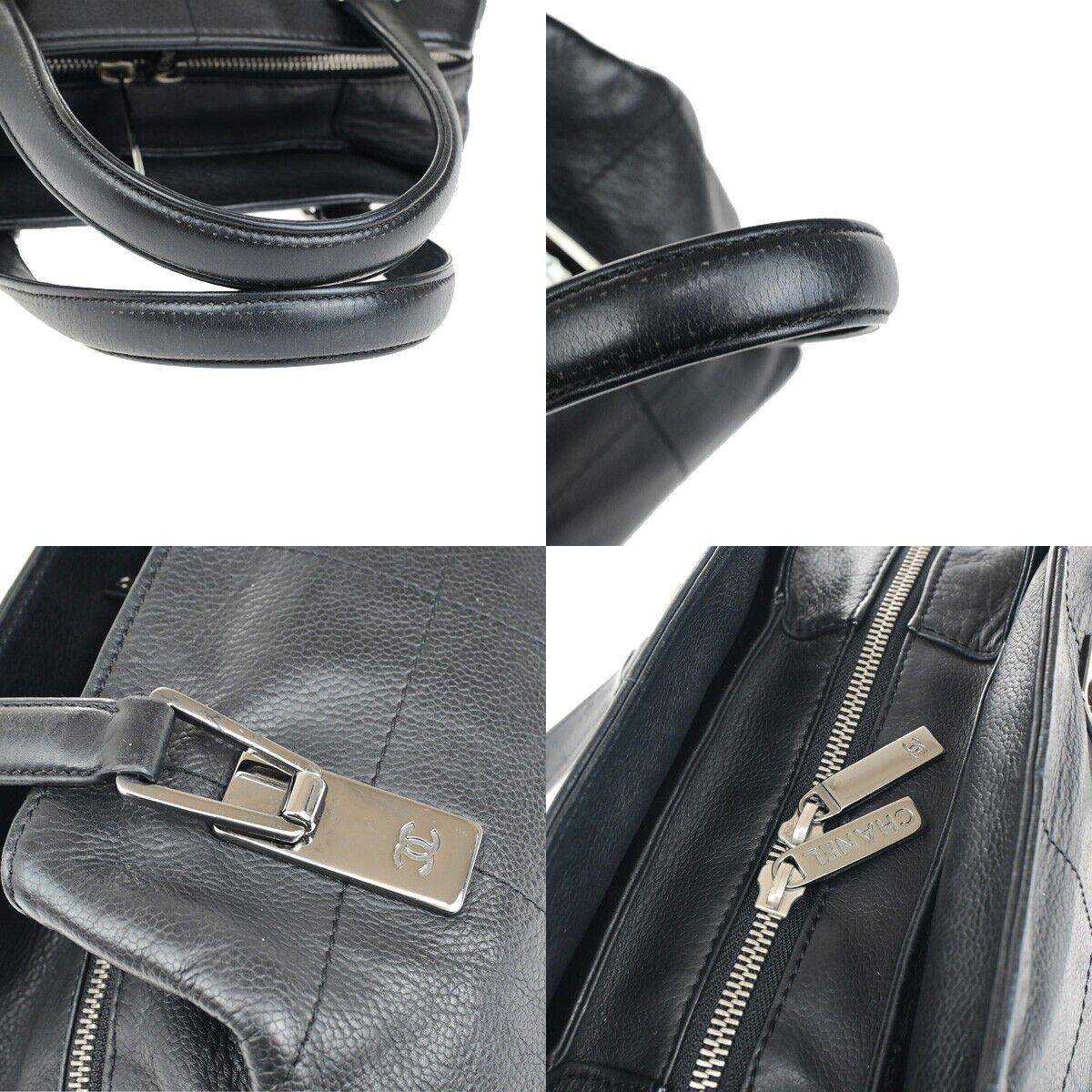 Chanel Chocolate Bar Black Leather Handbag (Pre-Owned) Size ONE SIZE - 9 Thumbnail