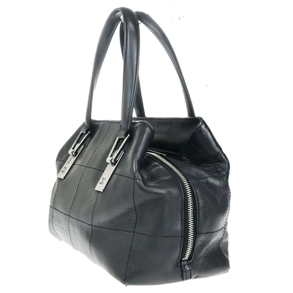 Chanel Chocolate Bar Black Leather Handbag (Pre-Owned) Size ONE SIZE - 3 Thumbnail