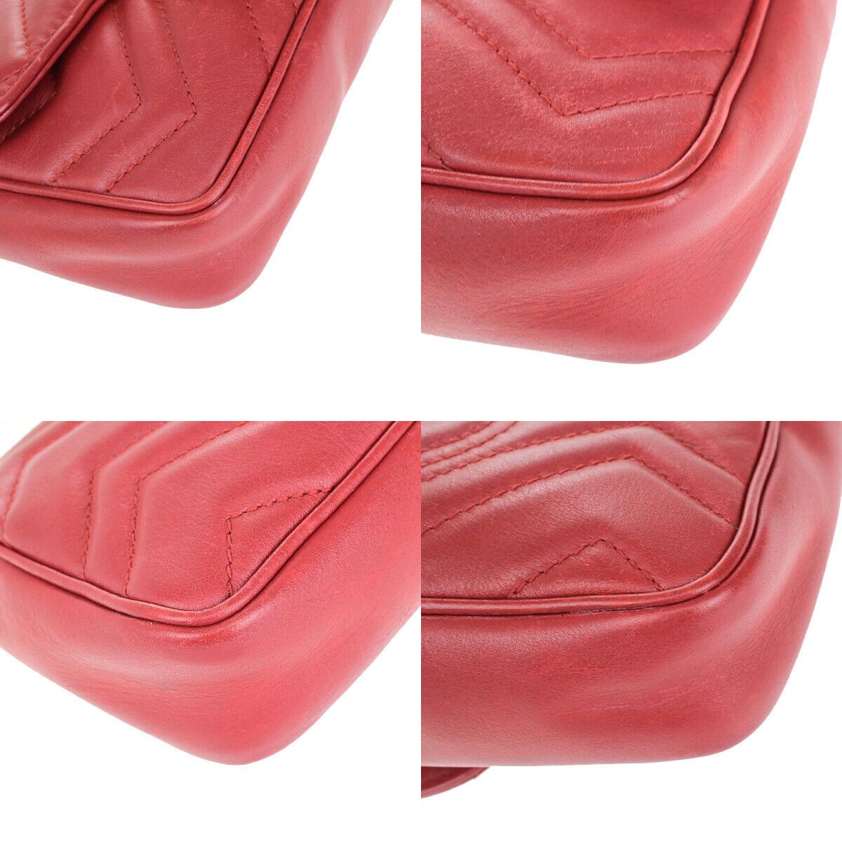 Gucci Marmont Red Leather Shoulder Bag (Pre-Owned) Size ONE SIZE - 7 Thumbnail