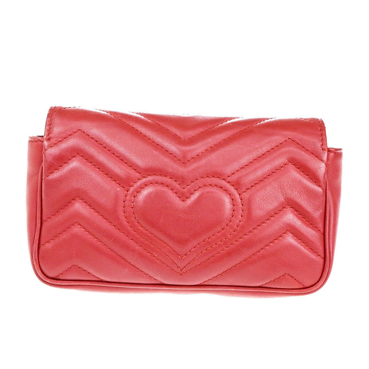 Gucci Marmont Red Leather Shoulder Bag (Pre-Owned) Size ONE SIZE - 2 Thumbnail