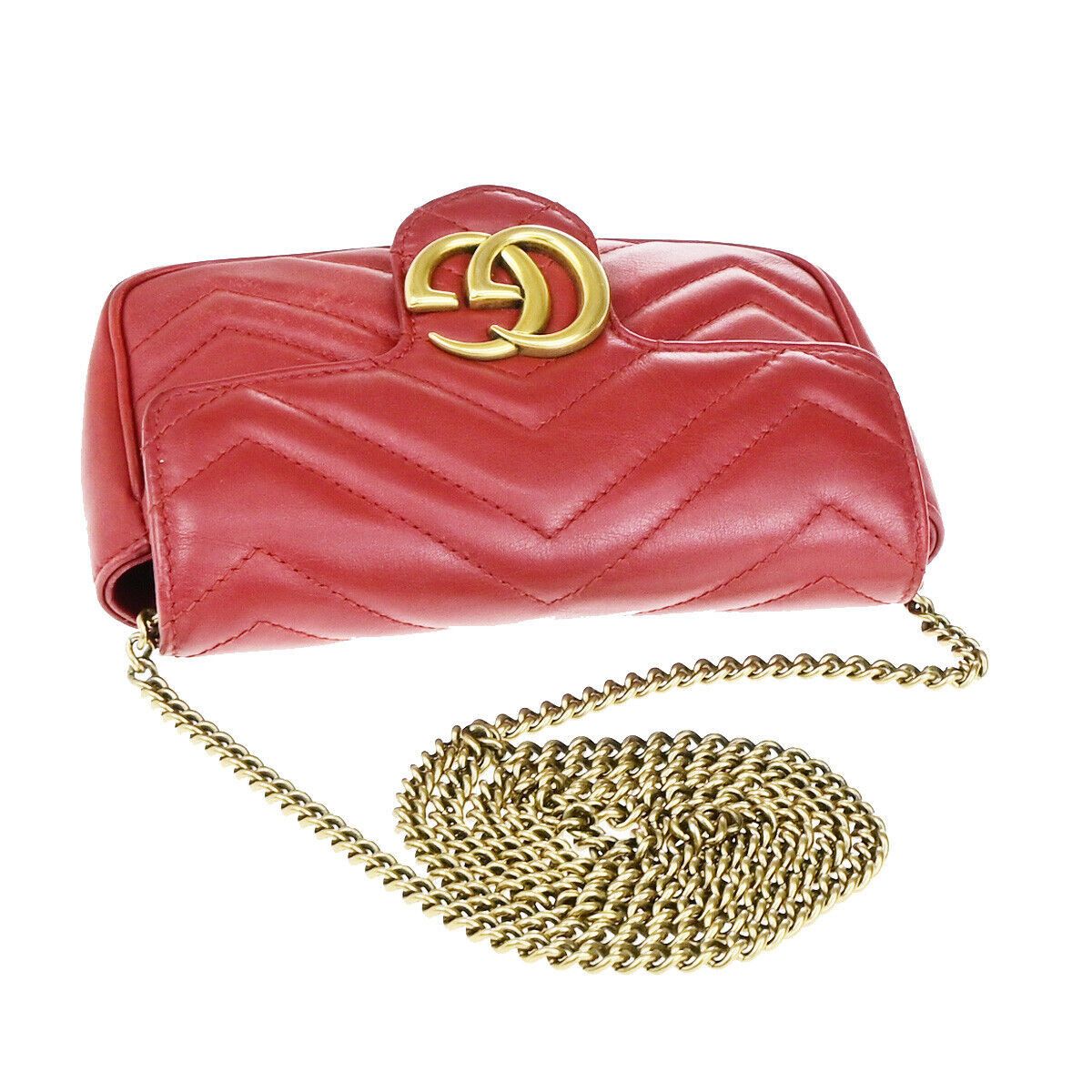 Gucci Marmont Red Leather Shoulder Bag (Pre-Owned) Size ONE SIZE - 5 Thumbnail
