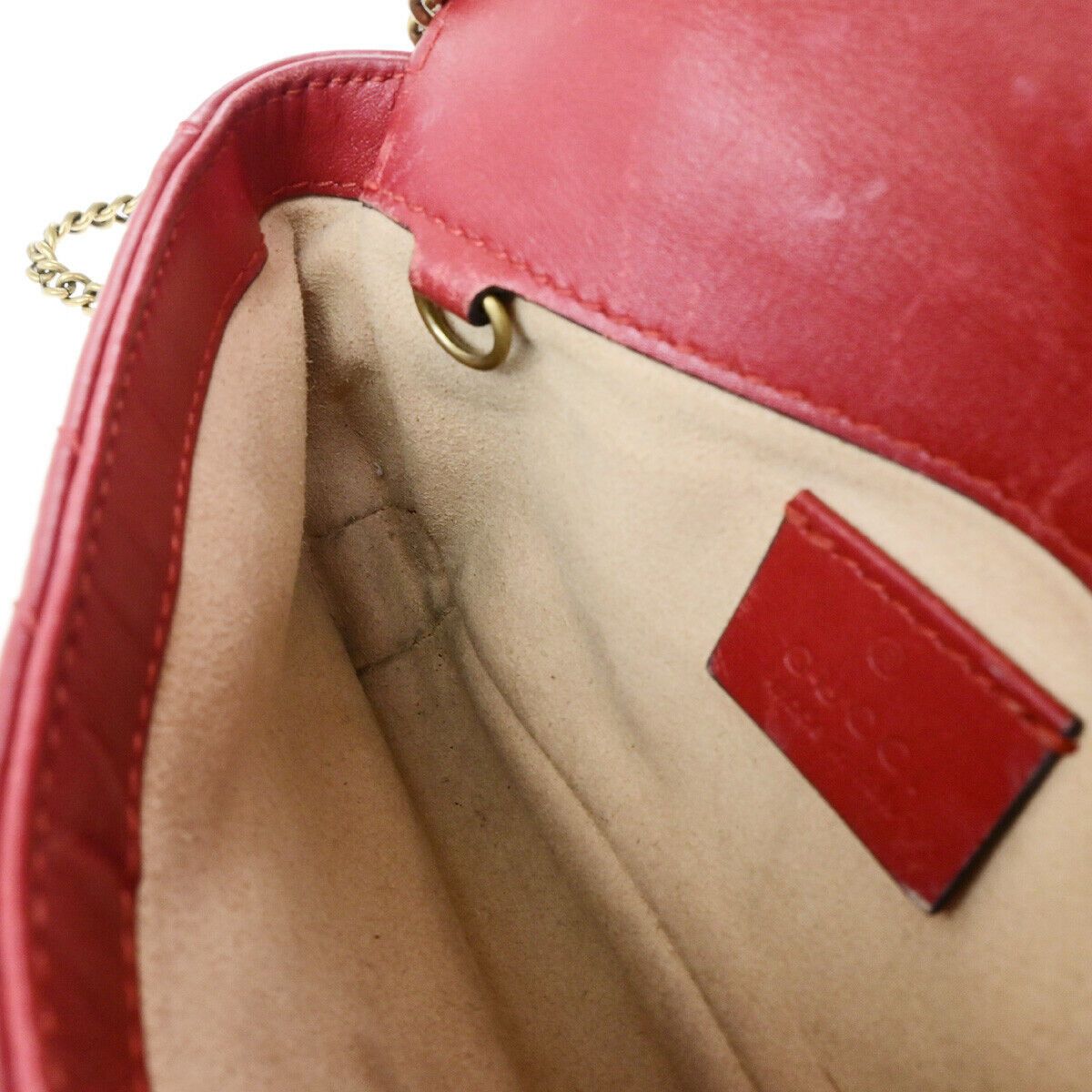 Gucci Marmont Red Leather Shoulder Bag (Pre-Owned) Size ONE SIZE - 12 Thumbnail