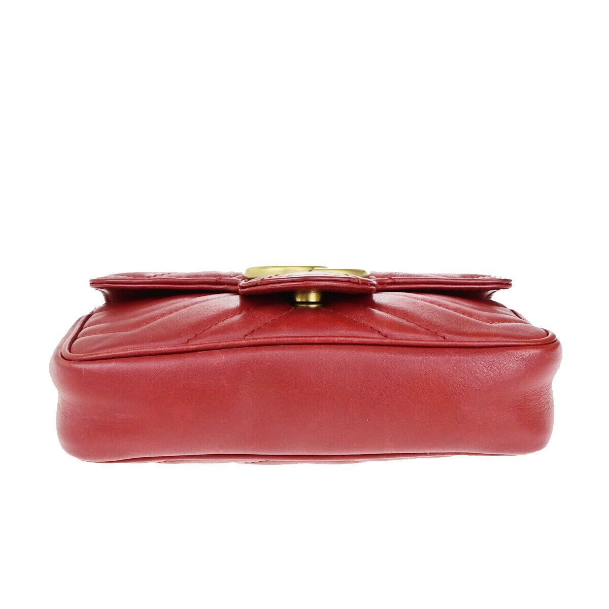 Gucci Marmont Red Leather Shoulder Bag (Pre-Owned) Size ONE SIZE - 6 Thumbnail