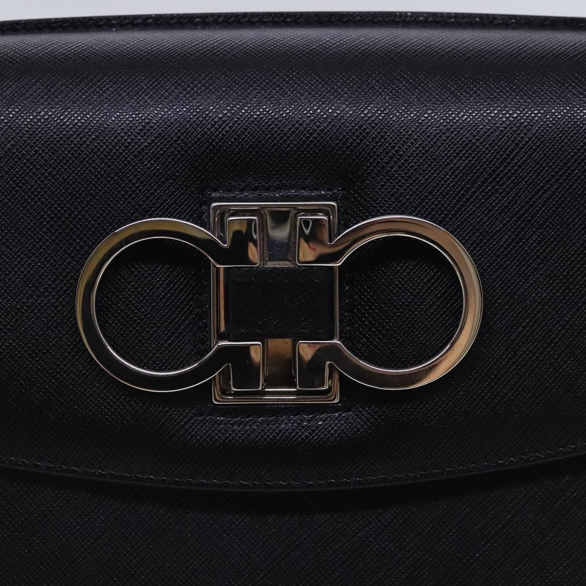Salvatore Ferragamo Gancini Black Leather Handbag (Pre-Owned) Size ONE SIZE - 11 Thumbnail