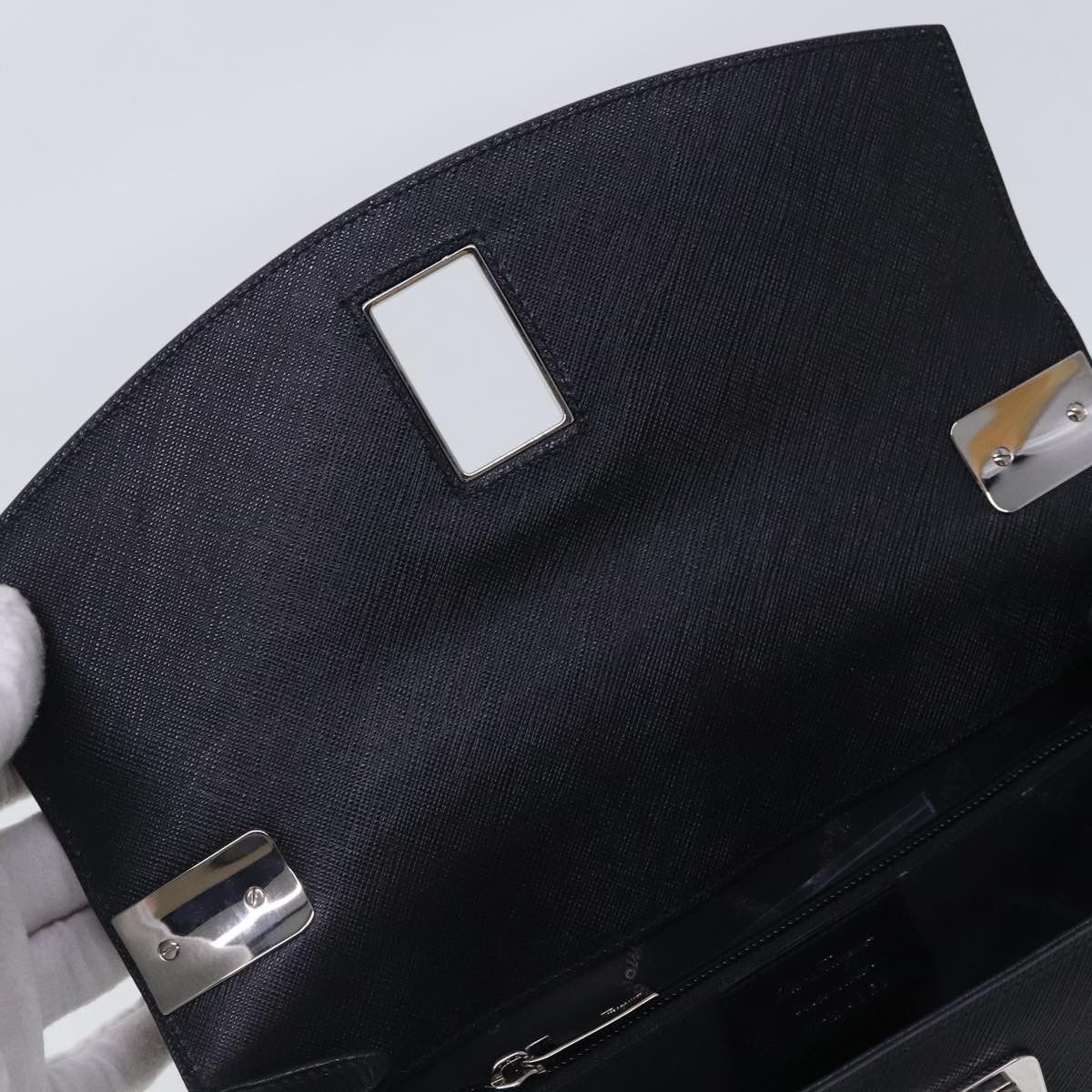Salvatore Ferragamo Gancini Black Leather Handbag (Pre-Owned) Size ONE SIZE - 18 Thumbnail