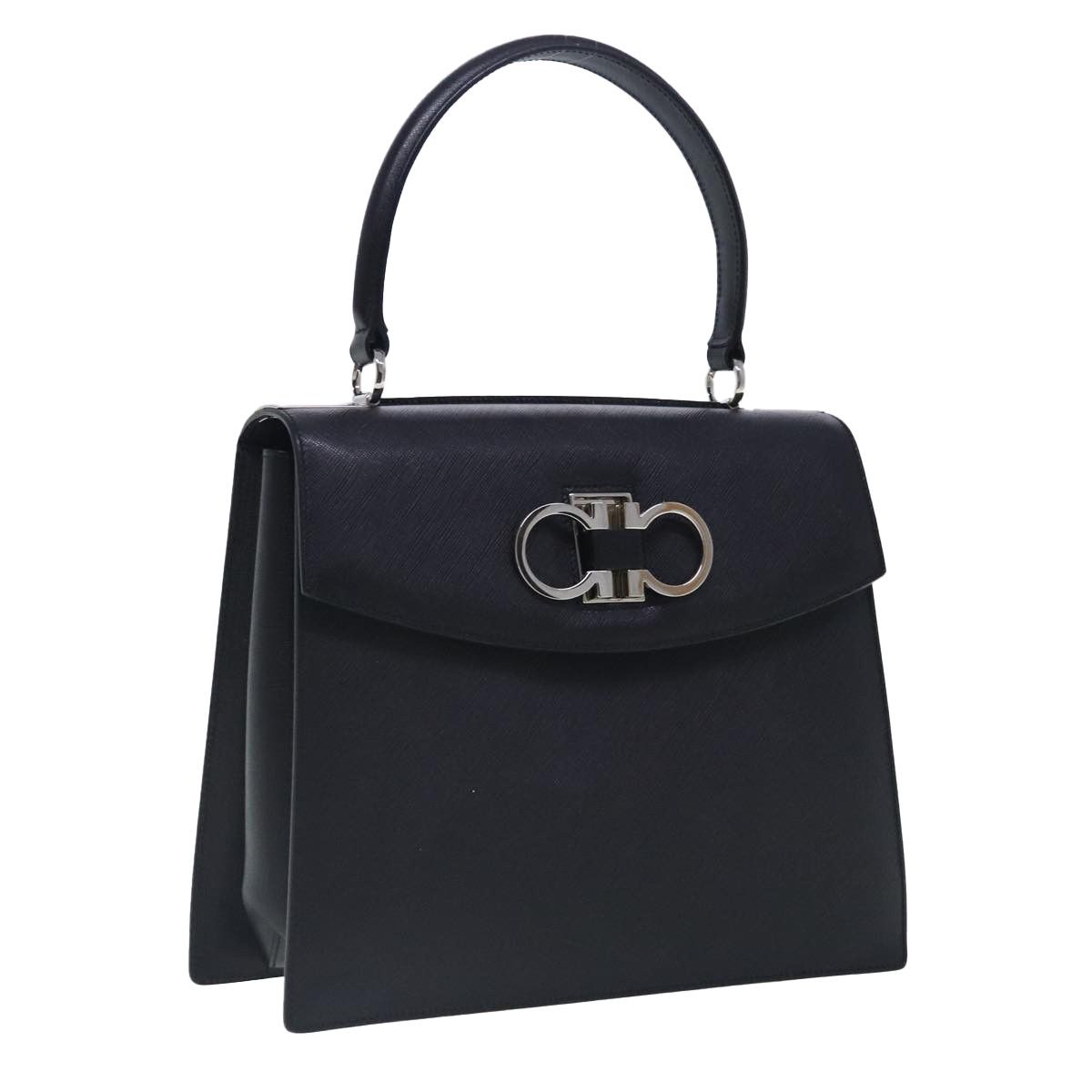 Salvatore Ferragamo Gancini Black Leather Handbag (Pre-Owned) Size ONE SIZE - 15 Thumbnail