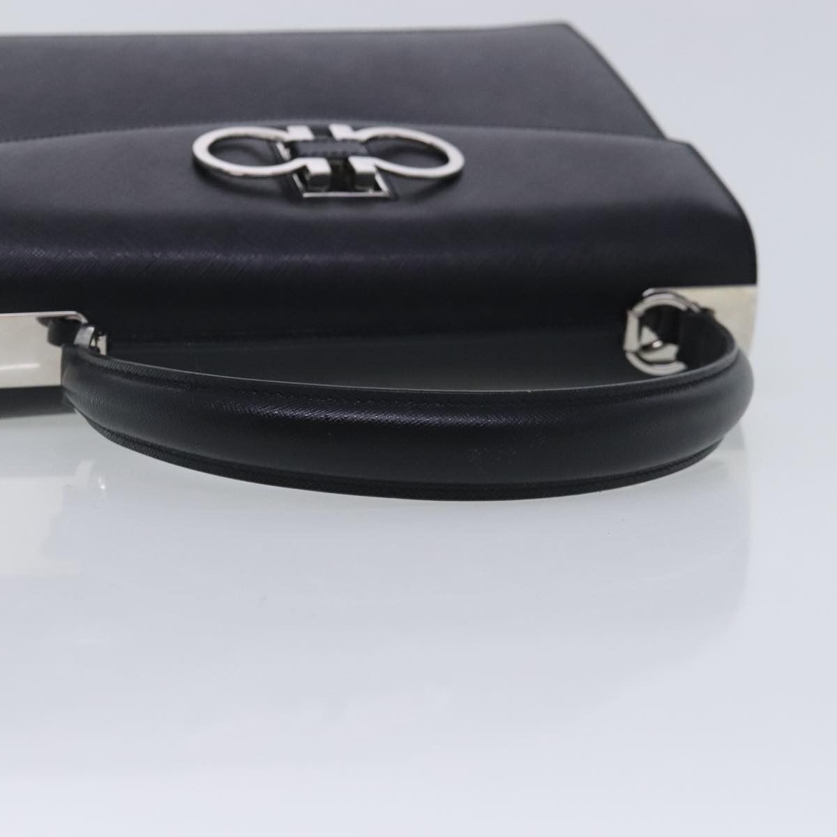 Salvatore Ferragamo Gancini Black Leather Handbag (Pre-Owned) Size ONE SIZE - 5 Thumbnail