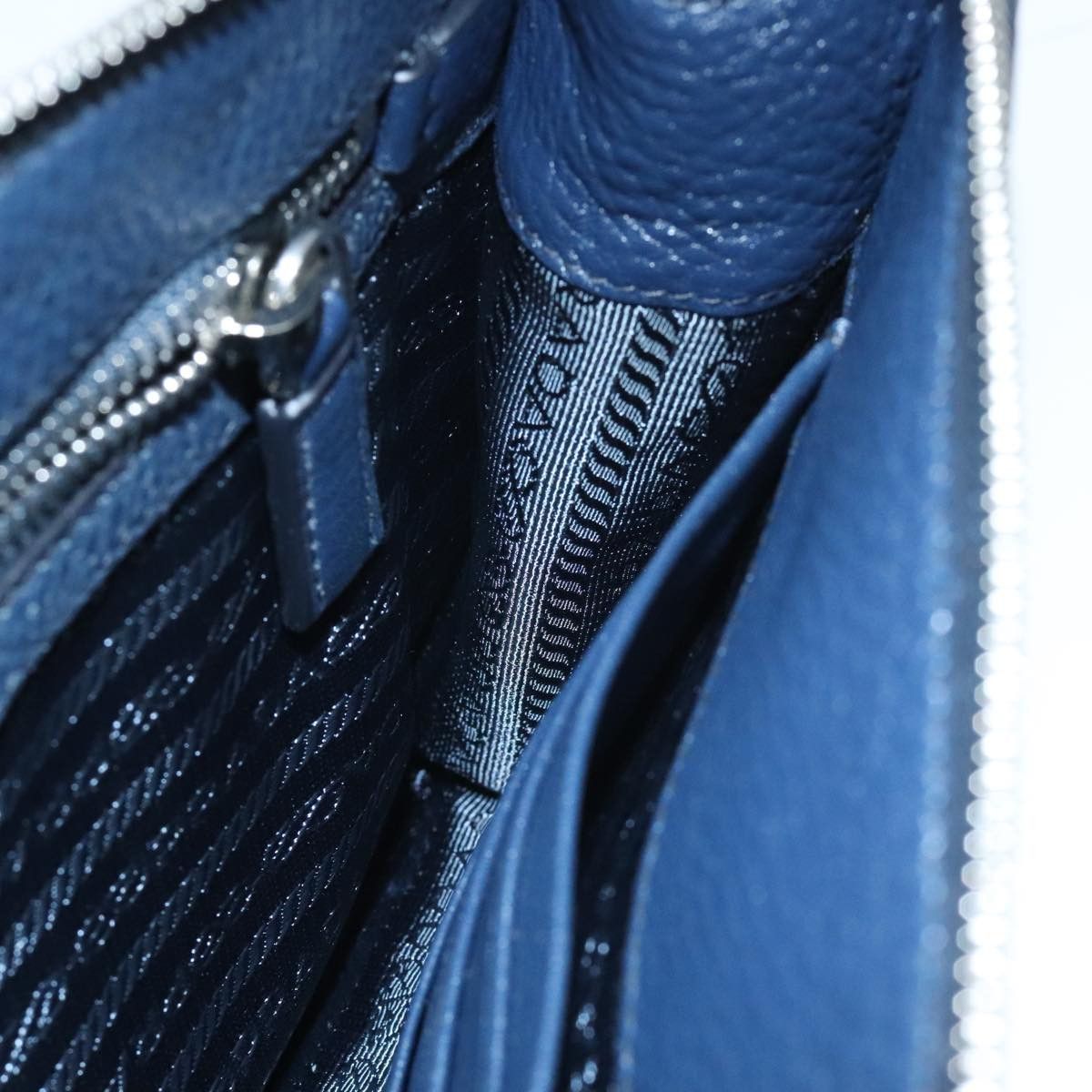 Prada Vitello Navy Leather Clutch Bag (Pre-Owned) Size ONE SIZE - 18 Thumbnail
