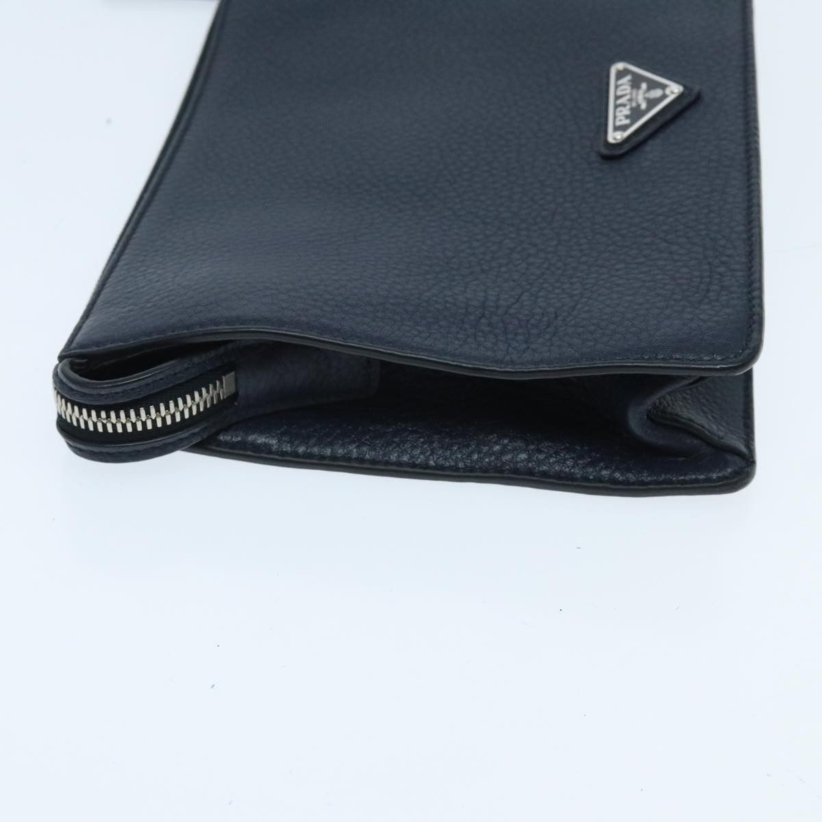 Prada Vitello Navy Leather Clutch Bag (Pre-Owned) Size ONE SIZE - 4 Thumbnail