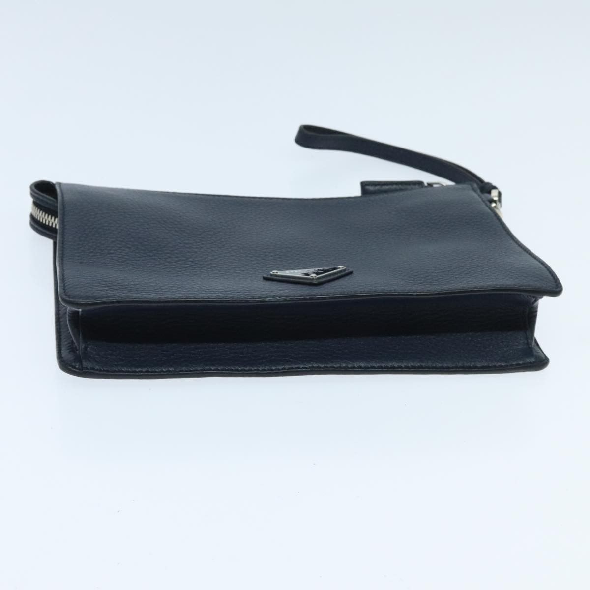 Prada Vitello Navy Leather Clutch Bag (Pre-Owned) Size ONE SIZE - 17 Thumbnail