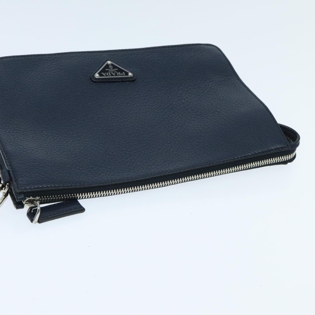 Prada Vitello Navy Leather Clutch Bag (Pre-Owned) Size ONE SIZE - 10 Thumbnail