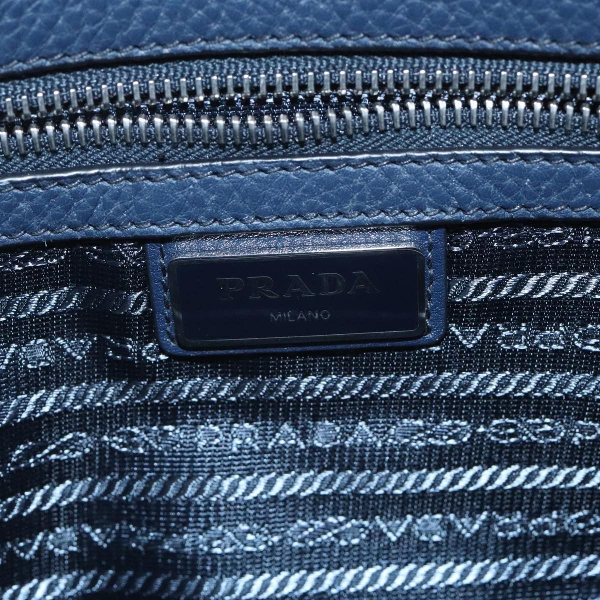 Prada Vitello Navy Leather Clutch Bag (Pre-Owned) Size ONE SIZE - 14 Thumbnail