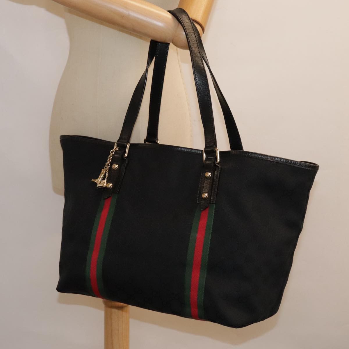Gucci Ophidia Black Canvas Tote Bag (Pre-Owned) Size ONE SIZE - 17 Thumbnail