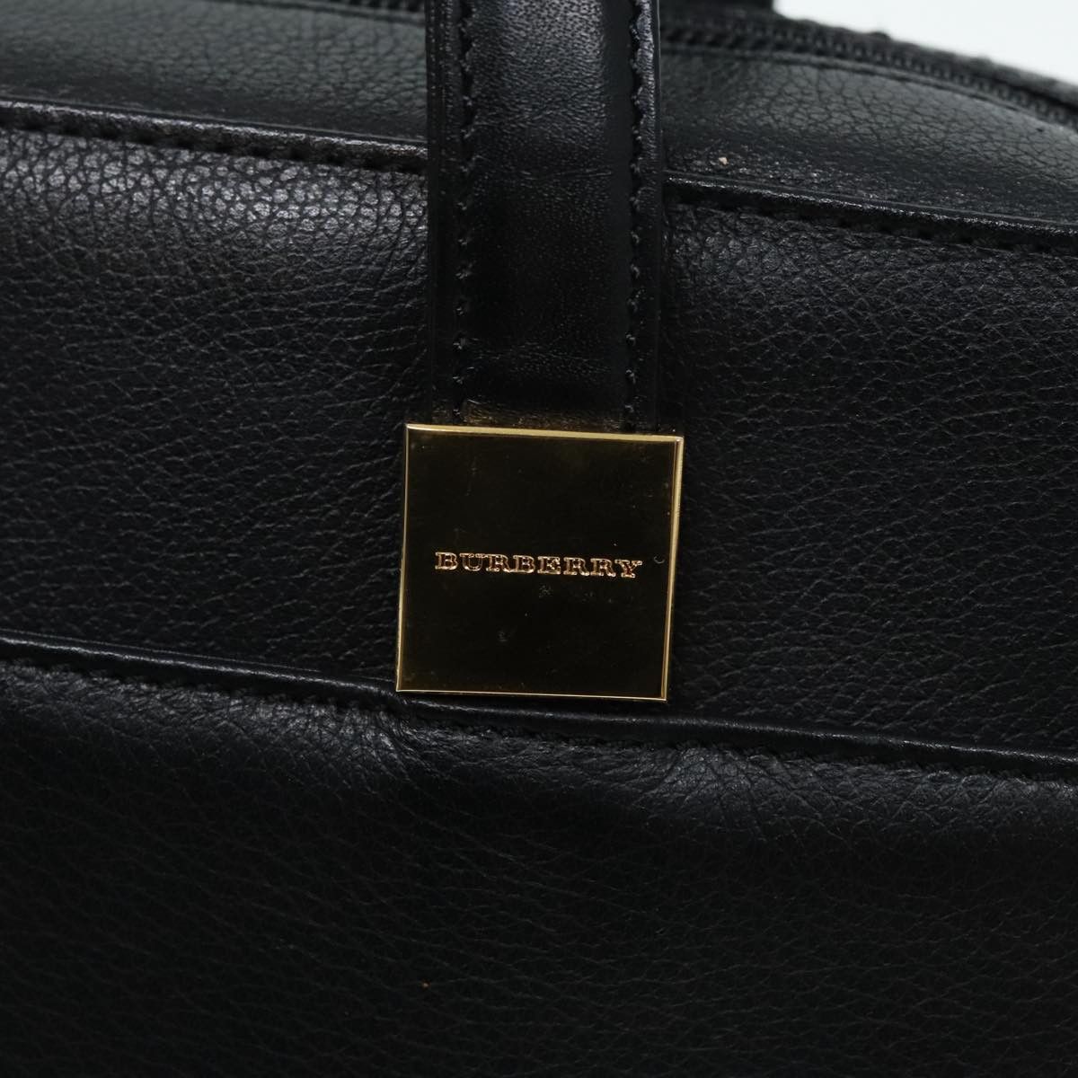 Burberry Black Leather Handbag (Pre-Owned) Size ONE SIZE - 11 Thumbnail
