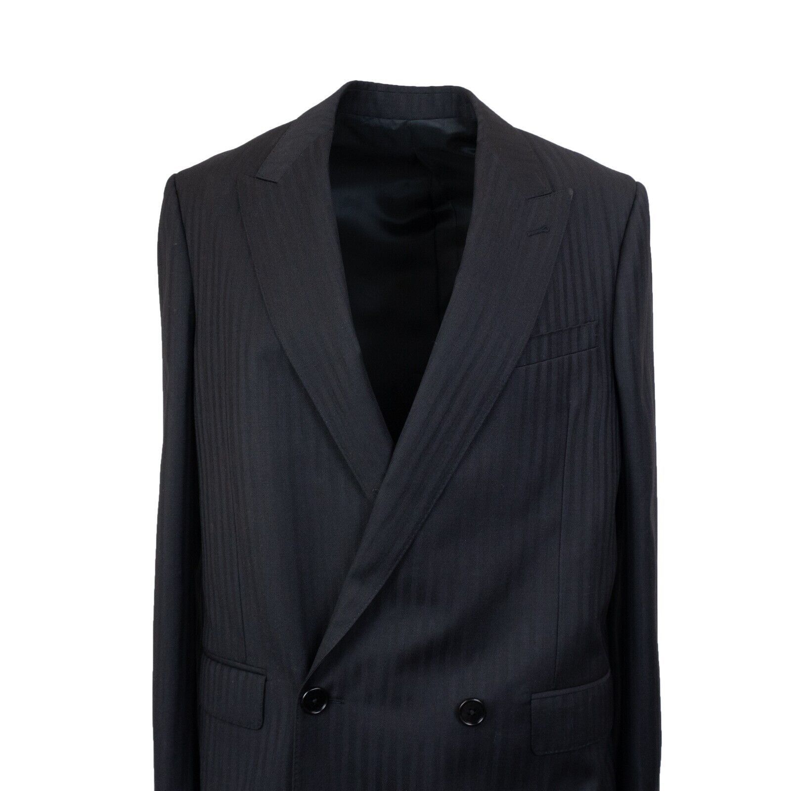 Celine Celine Black Striped Wool Blazer Jacket Size 44 Size 44R - 2 Thumbnail