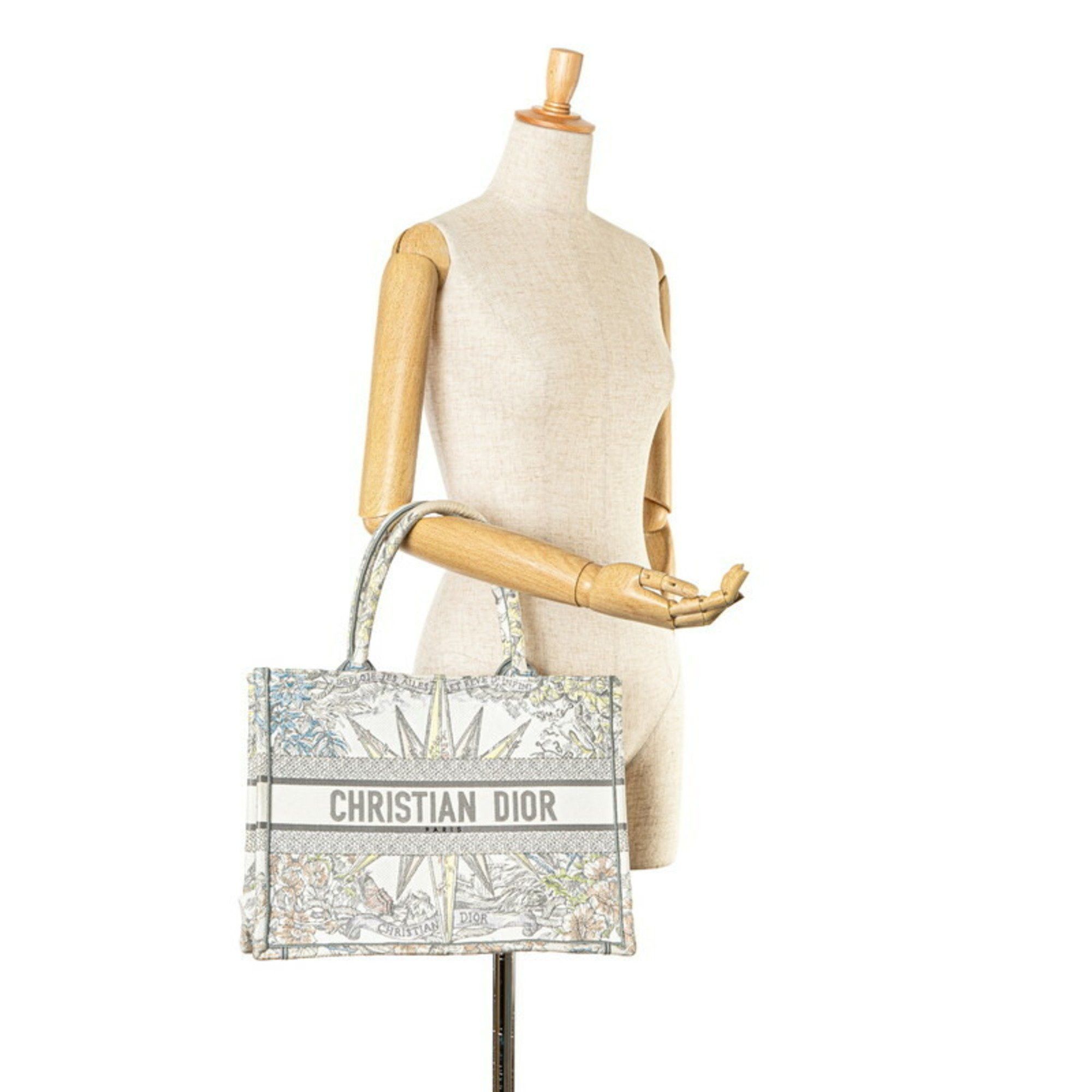 Dior Christian Dior Dior Reve d'Anfini Book Tote Bag 50-MA-0292 White Multicolor Jacquard Women's Size ONE SIZE - 9 Thumbnail