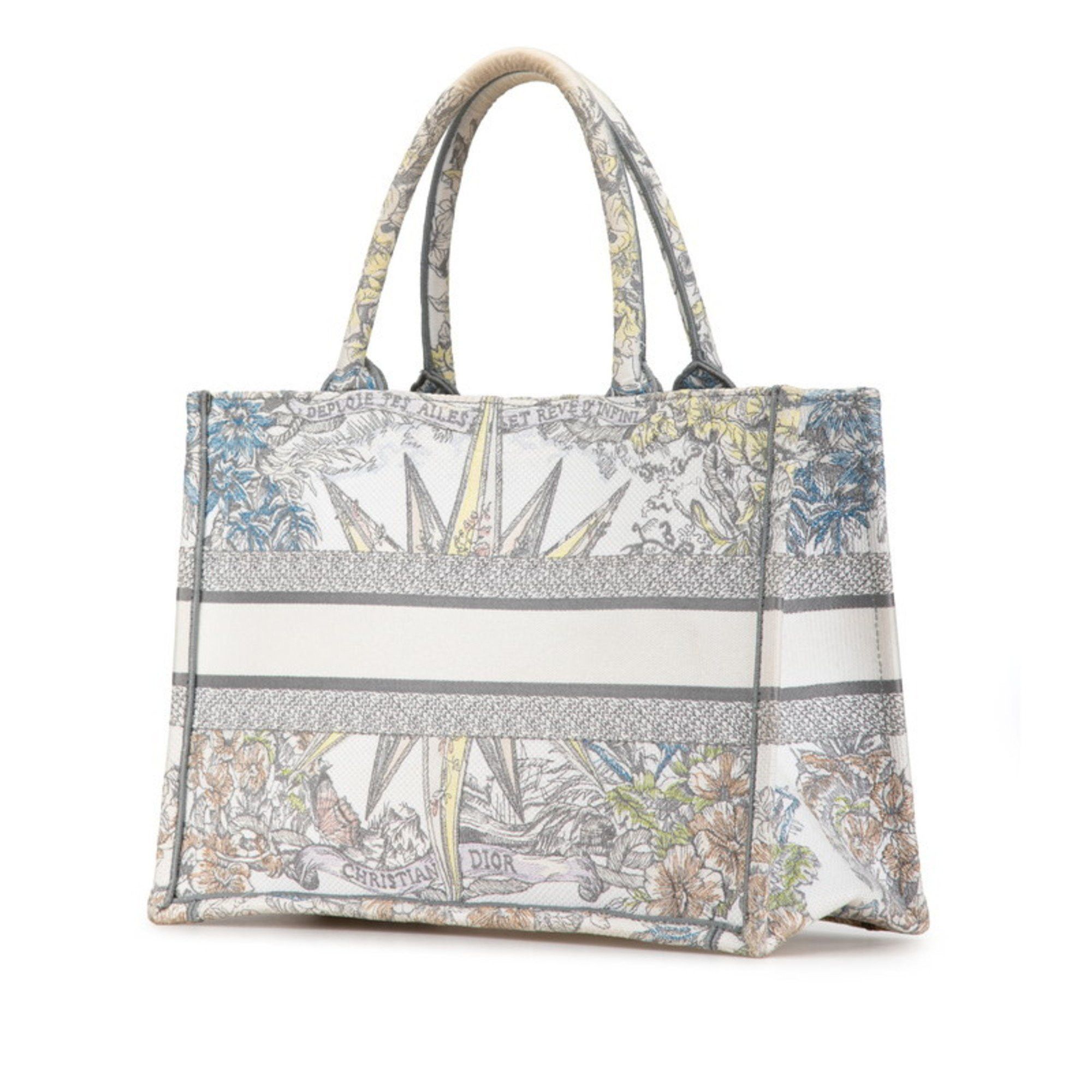 Dior Christian Dior Dior Reve d'Anfini Book Tote Bag 50-MA-0292 White Multicolor Jacquard Women's Size ONE SIZE - 2 Thumbnail