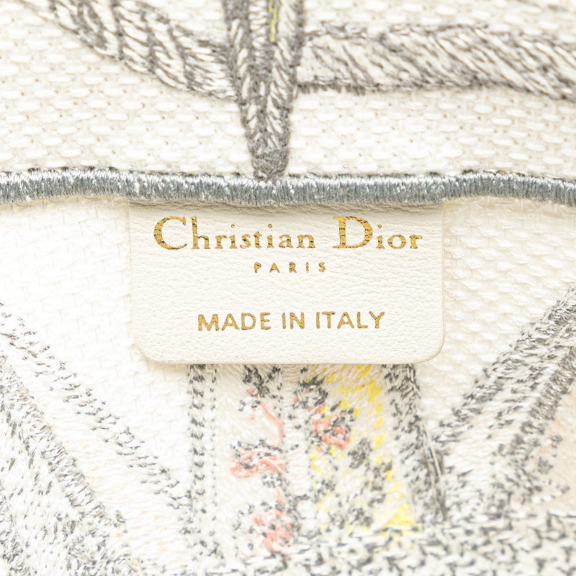 Dior Christian Dior Dior Reve d'Anfini Book Tote Bag 50-MA-0292 White Multicolor Jacquard Women's Size ONE SIZE - 7 Thumbnail