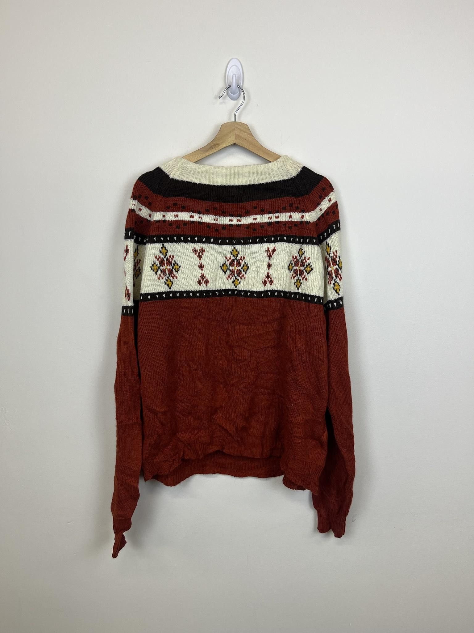 Vintage Vintage 1970's JCPenney Autumn Diamond Thick Neck Knit Size US XL / EU 56 / 4 - 3 Thumbnail