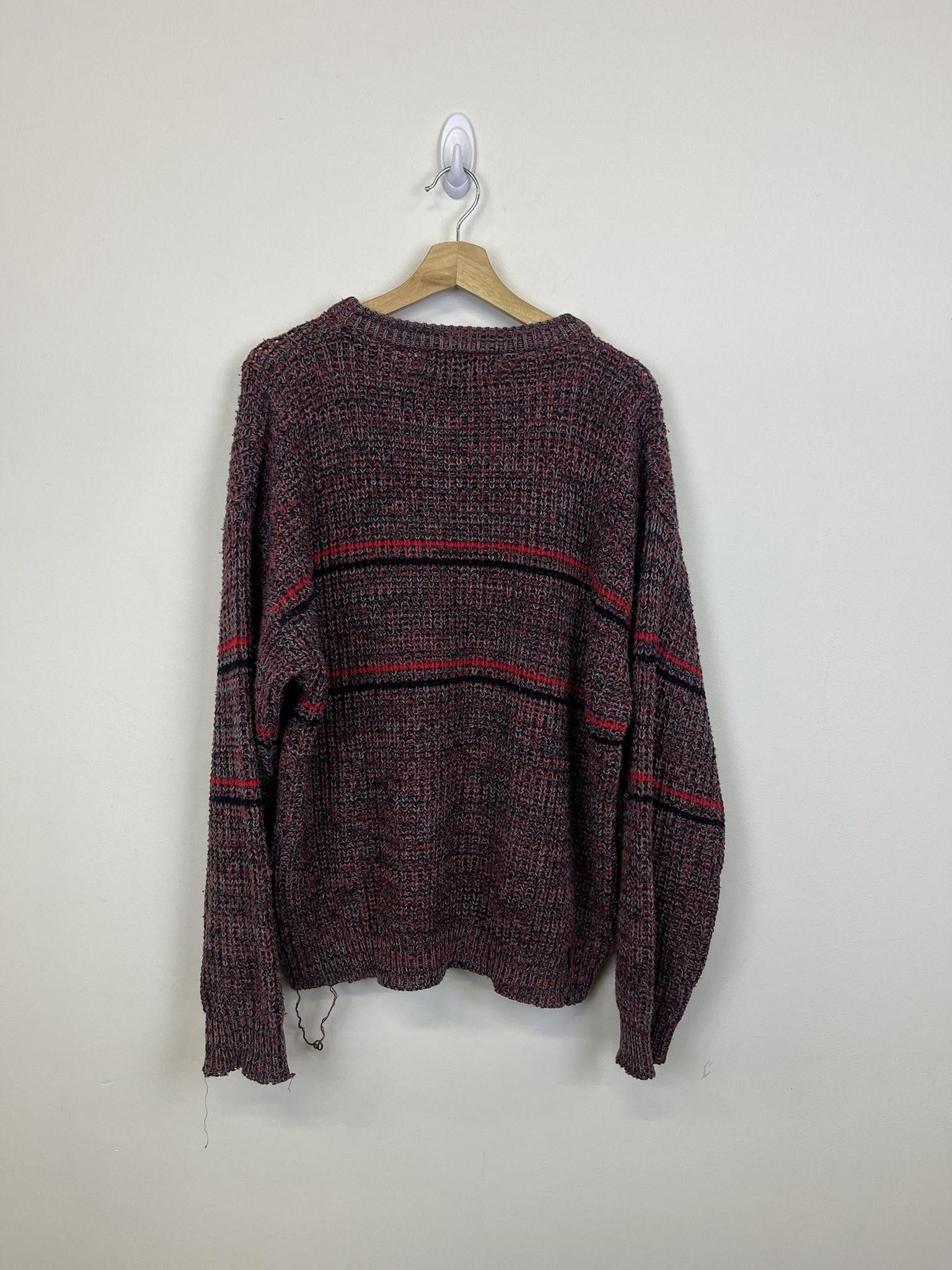 Vintage Vintage Michael Herald Black and Red Bar Cable Knit Size US L / EU 52-54 / 3 - 3 Thumbnail