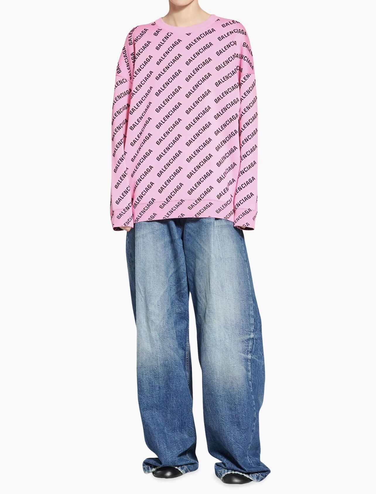 Balenciaga $1.4K VALUE All over Logo Print Sweater Size US XS / EU 42 / 0 - 4 Thumbnail