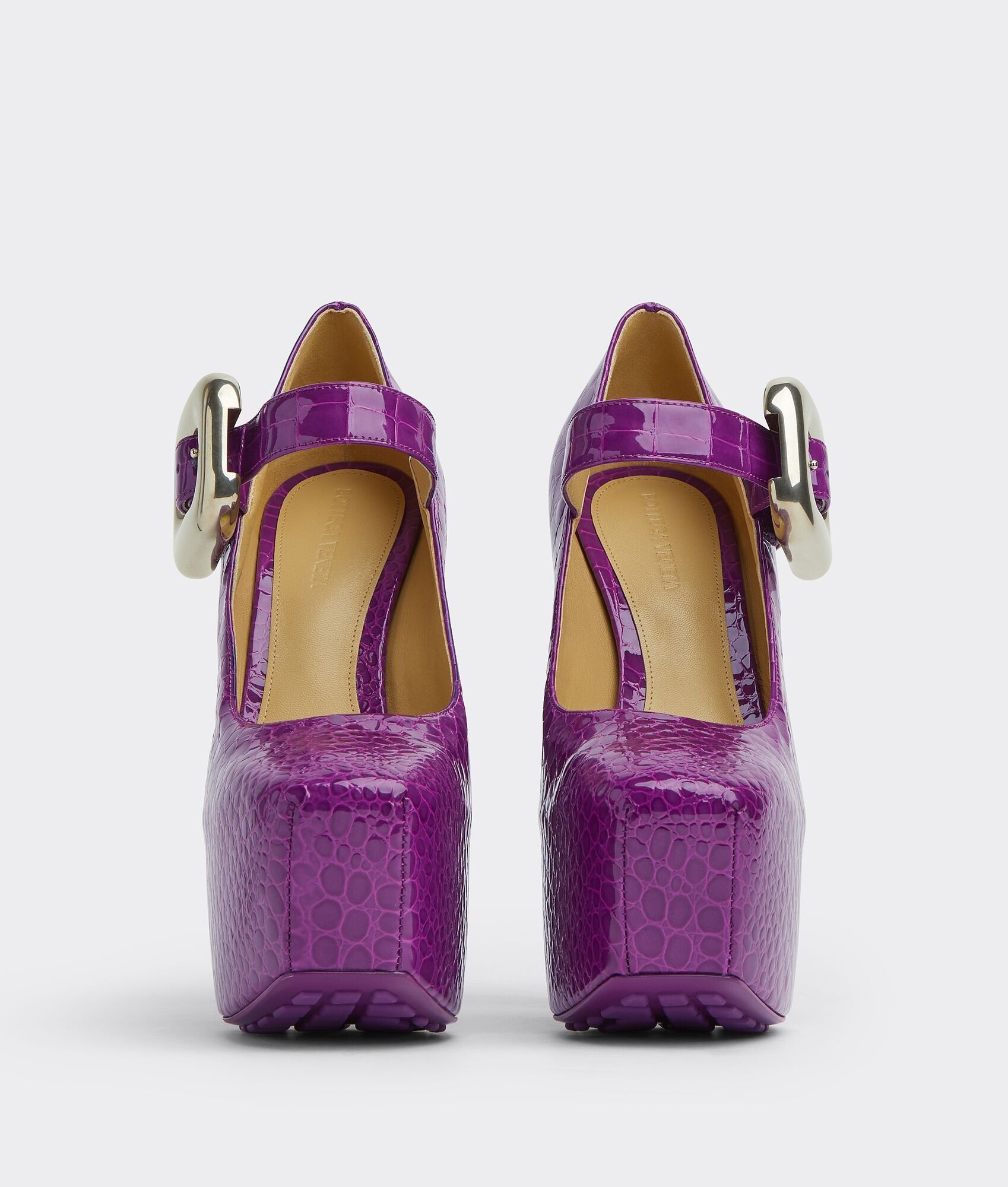 Bottega Veneta Bottega Veneta Mostra Mary-Jane Pump Patent Leather with Buckle in purple Size US 7 / IT 37 - 2 Thumbnail