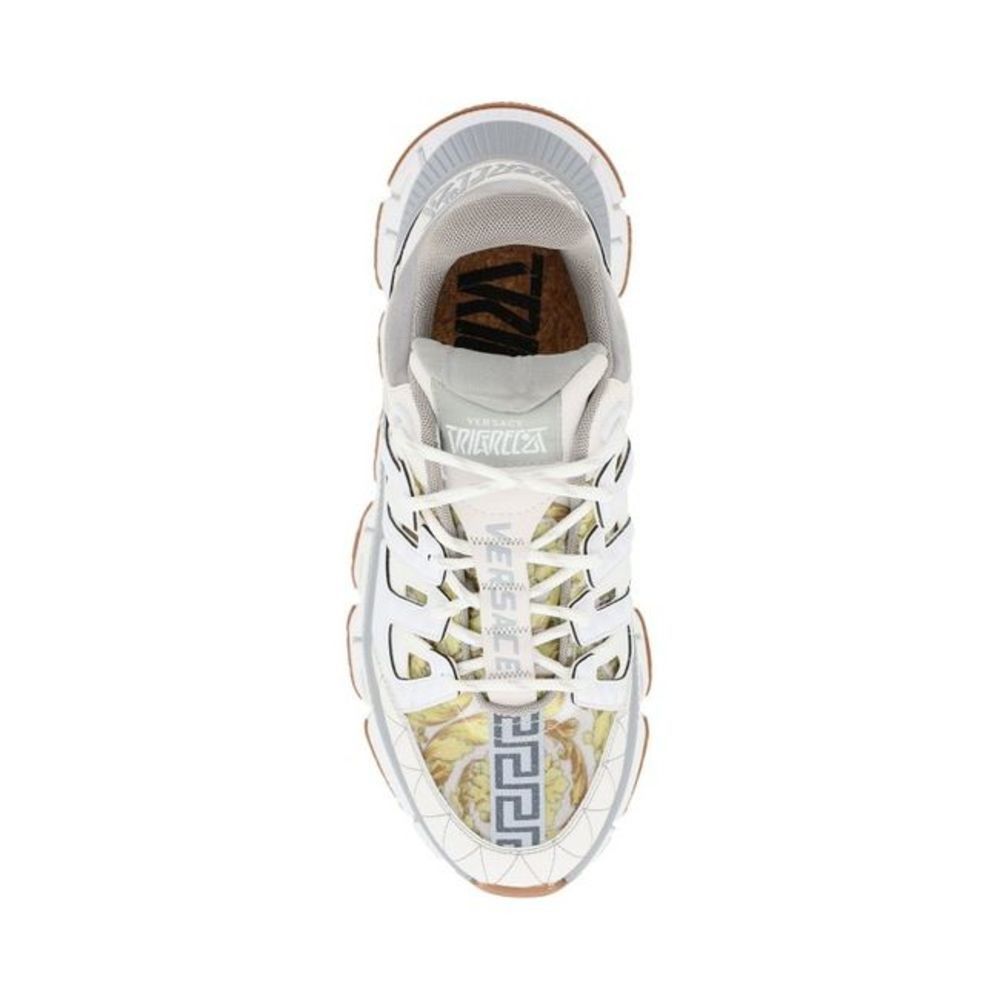Versace White/Grey/Gold Trigreca Sneakers Size US 6 / IT 36 - 4 Thumbnail