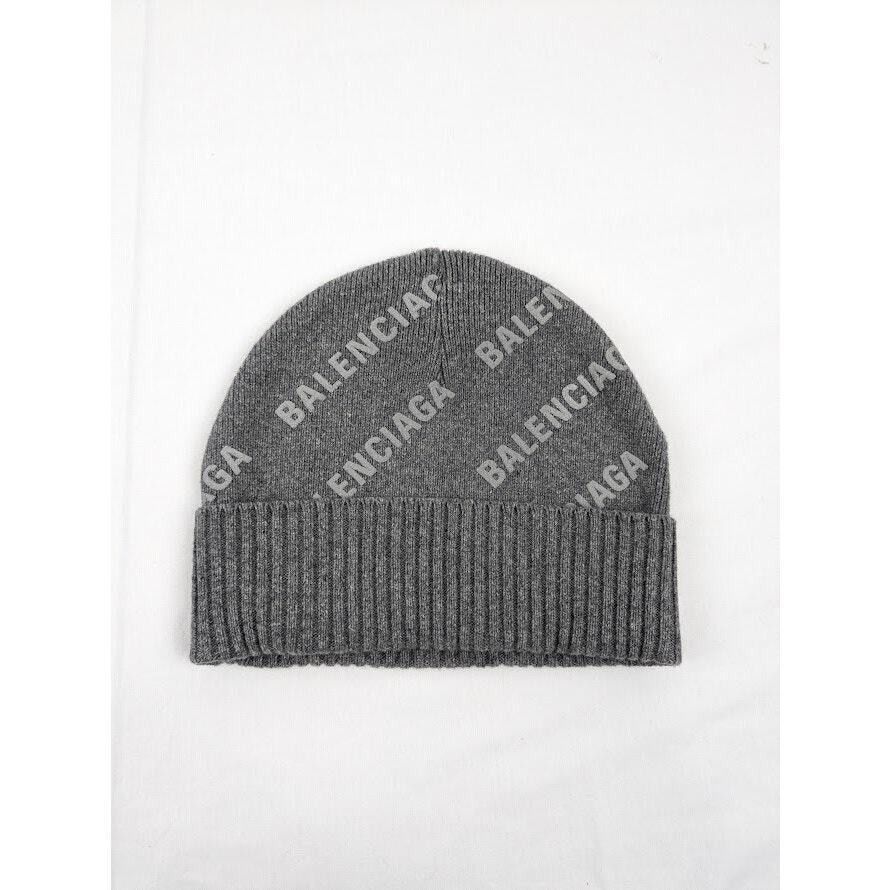 Balenciaga Cashemere All Over Logo Beanie Hat Size ONE SIZE - 2 Thumbnail