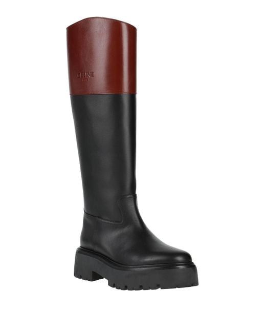 Celine Bulky High Boot In Calfskin in Black & Brown Size US 8 / IT 38 - 2 Thumbnail