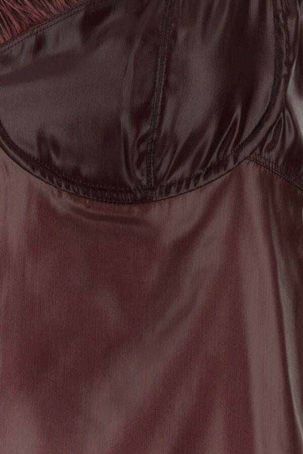 Salvatore Ferragamo Burgundy Nylon Blend Top Size M / US 6-8 / IT 42-44 - 5 Thumbnail