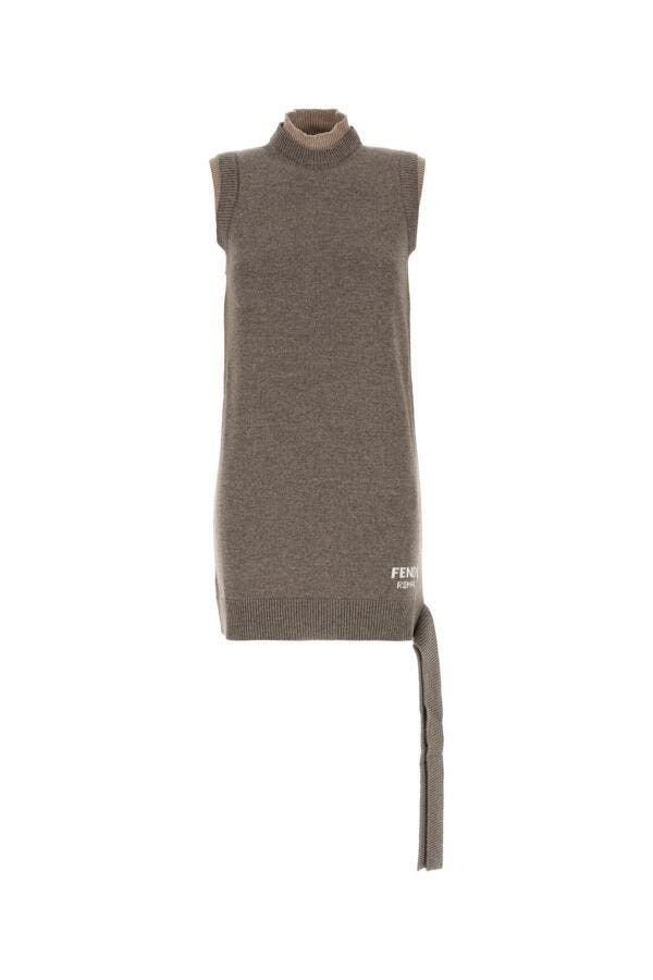 Fendi Brown Wool Blend Dress Size XS / US 0-2 / IT 36-38 - 3 Thumbnail