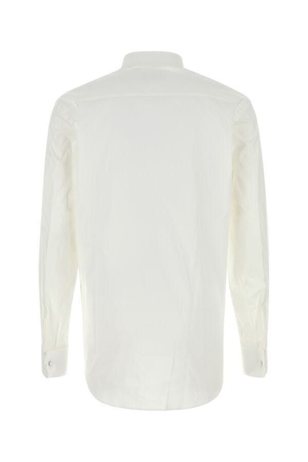 Prada White Stretch Cotton Blend Shirt Size US XS / EU 42 / 0 - 4 Thumbnail