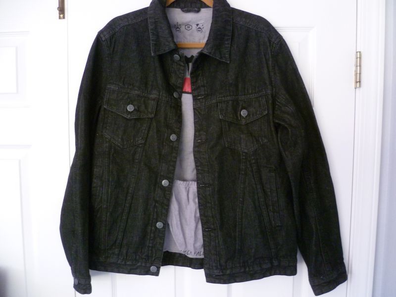 Rvca Neck Face Black Denim Jacket | Grailed