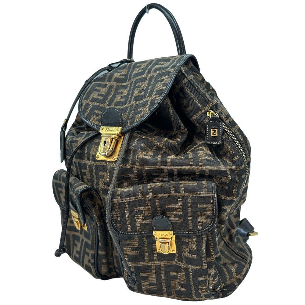 Fendi Brown Canvas Backpack Bag (Pre-Owned) Size ONE SIZE - 3 Thumbnail