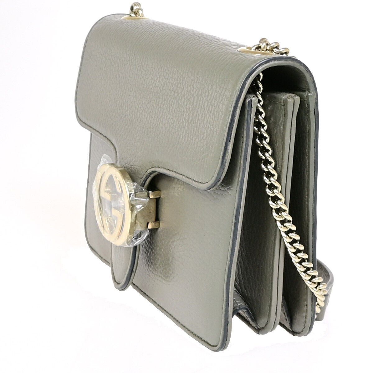 Gucci Interlocking Grey Leather Shoulder Bag (Pre-Owned) Size ONE SIZE - 3 Thumbnail
