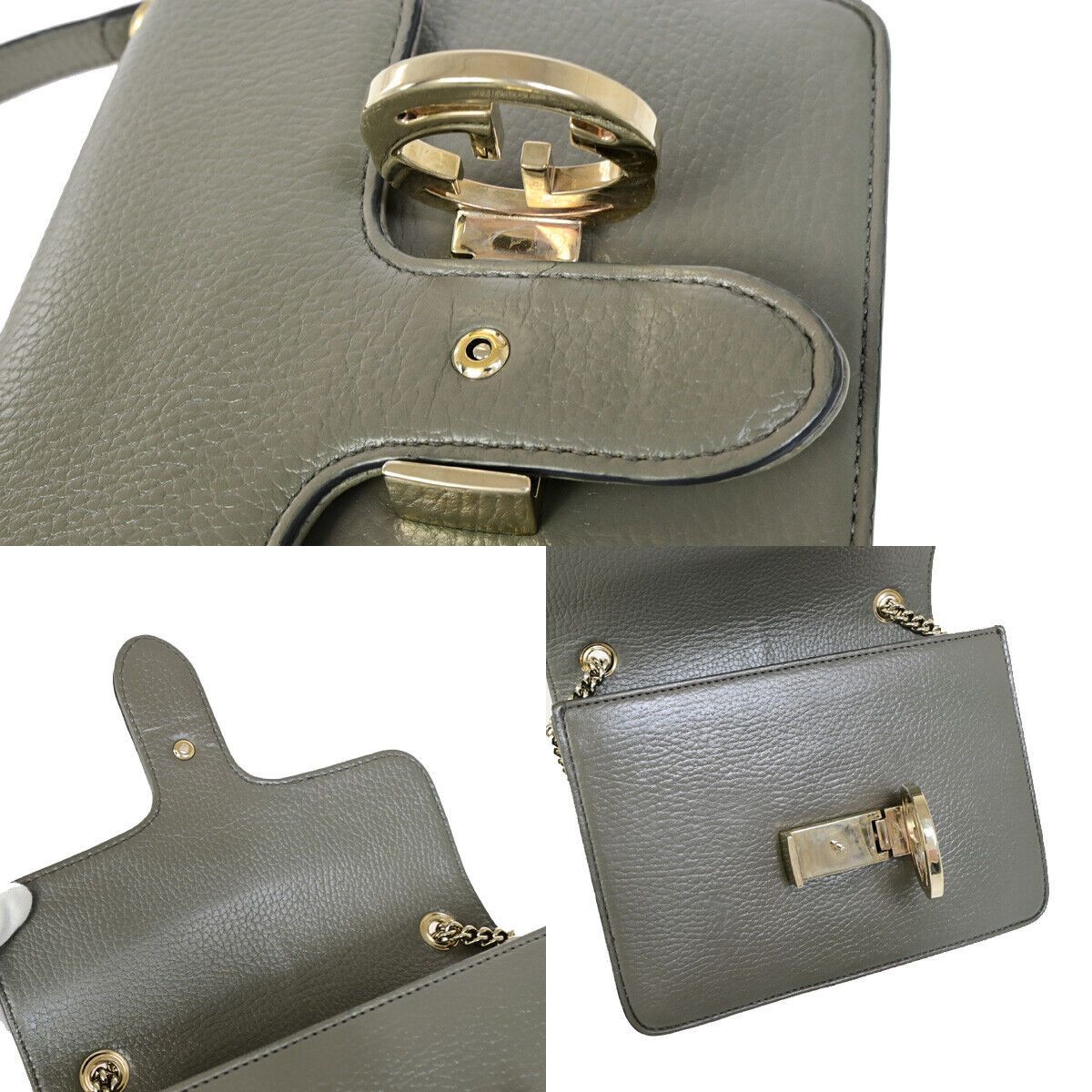 Gucci Interlocking Grey Leather Shoulder Bag (Pre-Owned) Size ONE SIZE - 17 Thumbnail