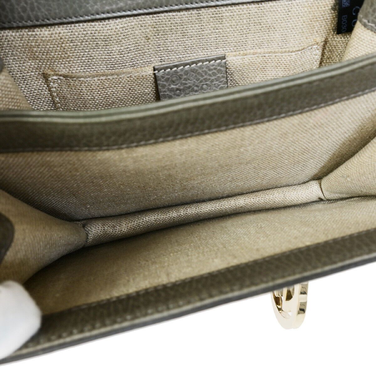 Gucci Interlocking Grey Leather Shoulder Bag (Pre-Owned) Size ONE SIZE - 8 Thumbnail