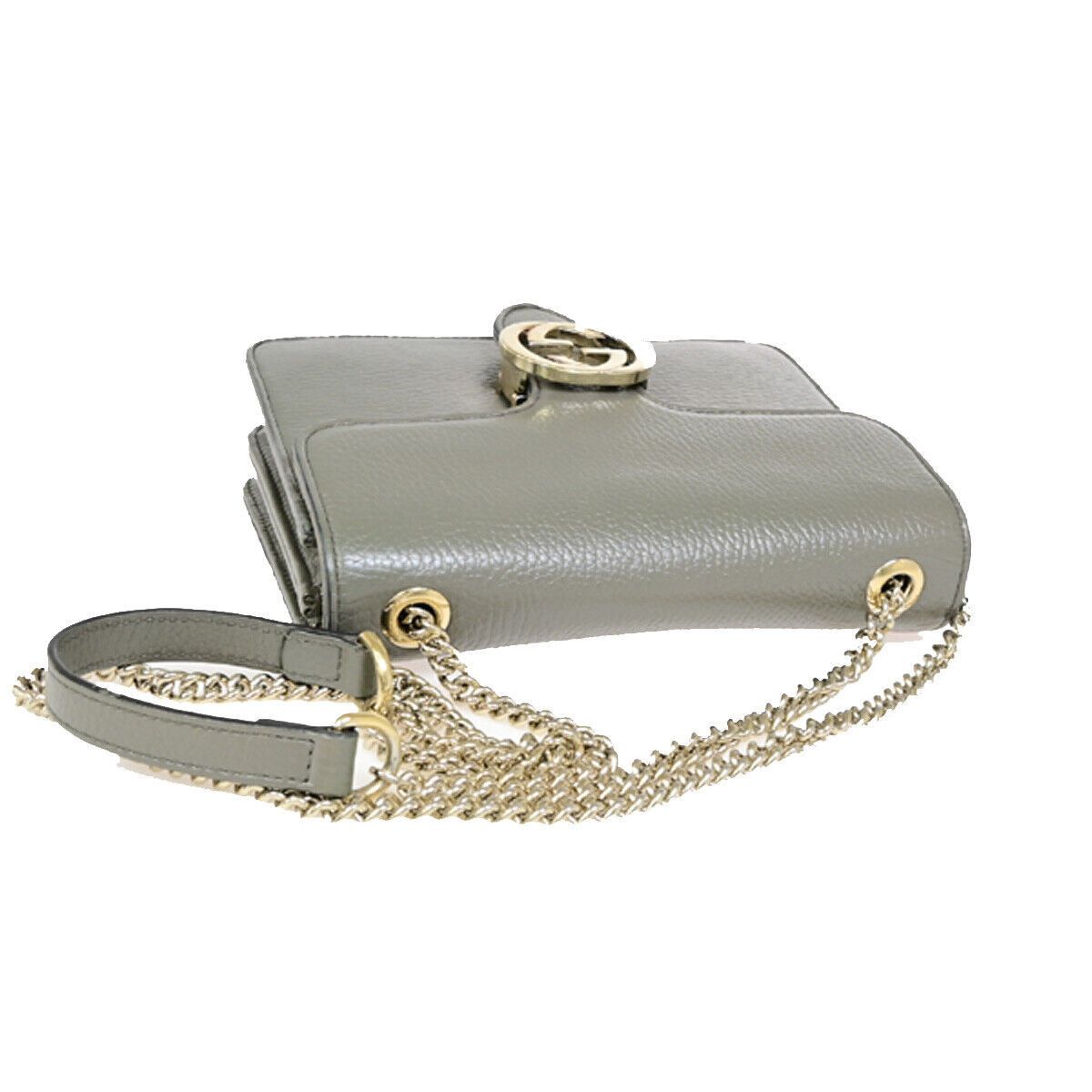 Gucci Interlocking Grey Leather Shoulder Bag (Pre-Owned) Size ONE SIZE - 14 Thumbnail