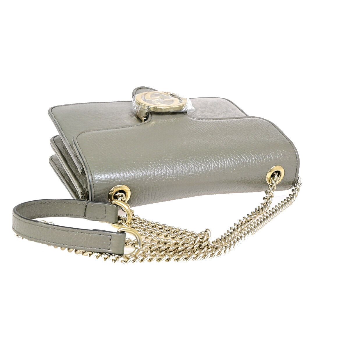 Gucci Interlocking Grey Leather Shoulder Bag (Pre-Owned) Size ONE SIZE - 5 Thumbnail