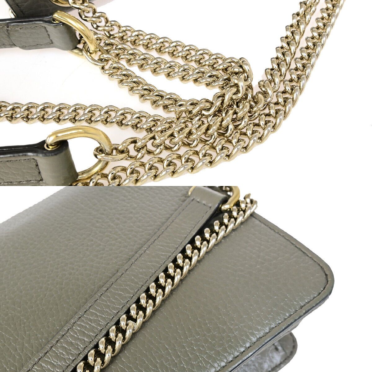 Gucci Interlocking Grey Leather Shoulder Bag (Pre-Owned) Size ONE SIZE - 13 Thumbnail