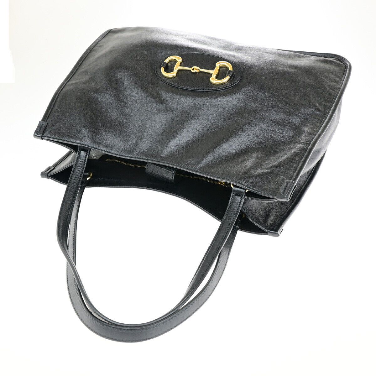 Gucci Horsebit Black Leather Tote Bag (Pre-Owned) Size ONE SIZE - 5 Thumbnail