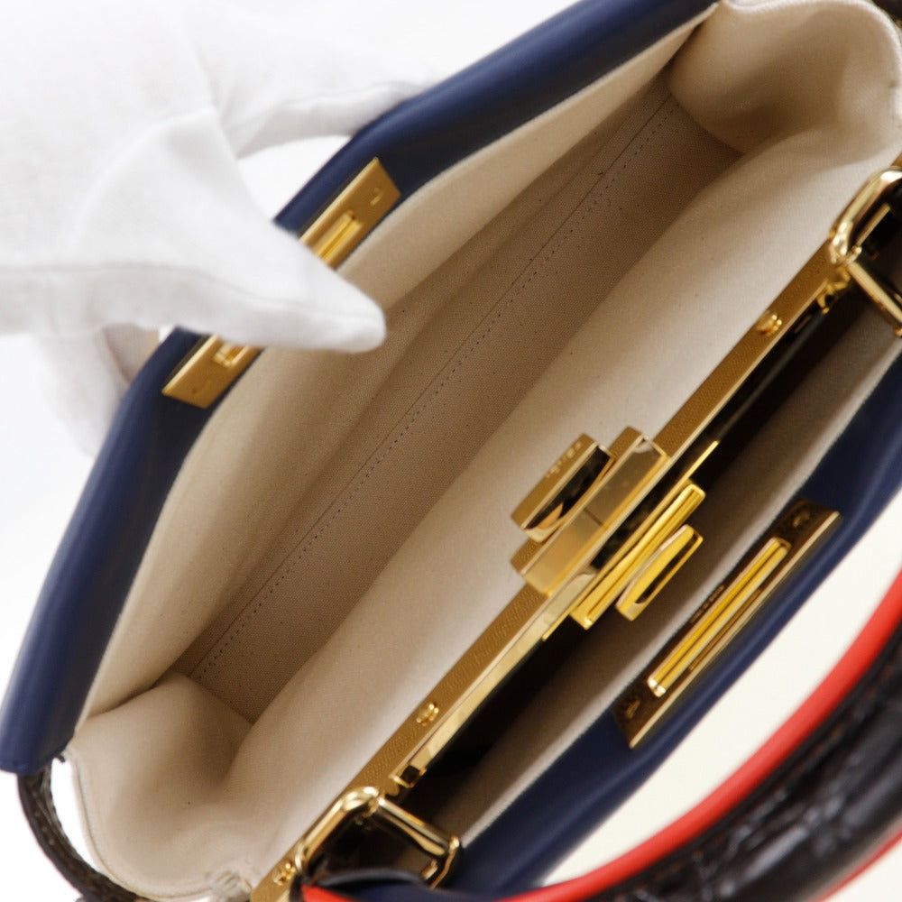 Fendi Peekaboo White Canvas Handbag (Pre-Owned) Size ONE SIZE - 7 Thumbnail