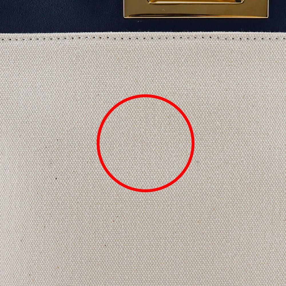 Fendi Peekaboo White Canvas Handbag (Pre-Owned) Size ONE SIZE - 15 Thumbnail
