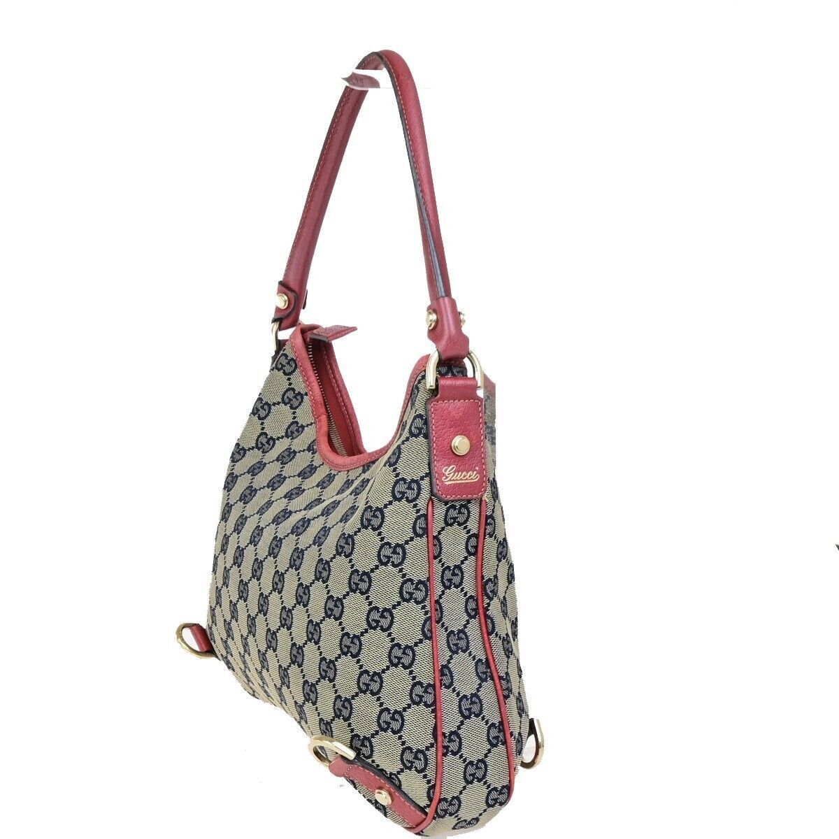 Gucci Abbey Navy Canvas Shoulder Bag (Pre-Owned) Size ONE SIZE - 4 Thumbnail